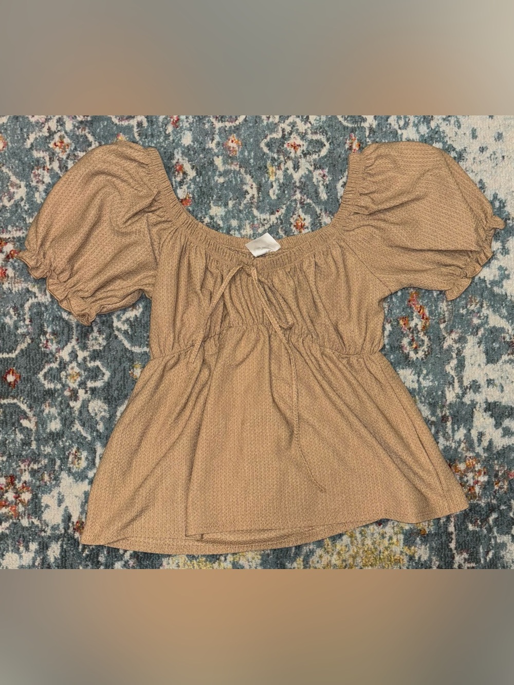 Livi by Olivia Rae Womens  Off Shoulder Crop Top Crinkle Fabric